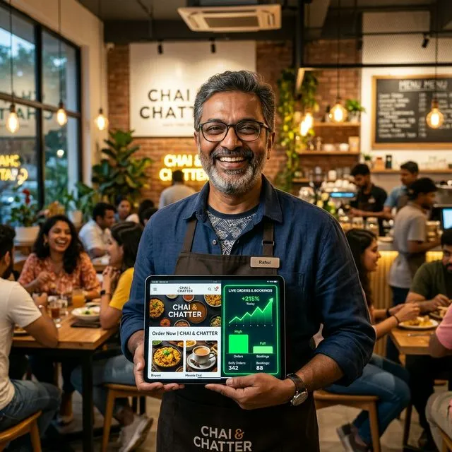 Restaurant owner happy with full bookings