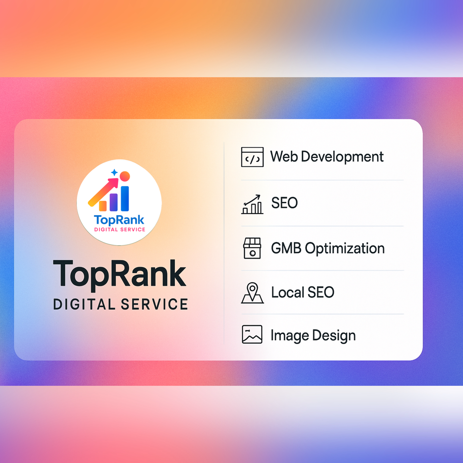 Best digital marketing company banner India TopRank Lucknow with services in Web Development, SEO, GMB Optimization, Local SEO, and Image Design / Digital Marketing India